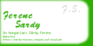 ferenc sardy business card