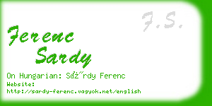 ferenc sardy business card